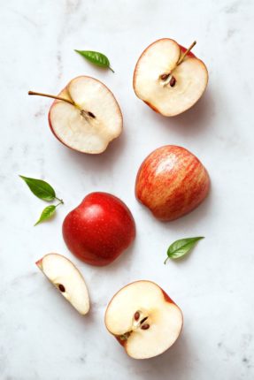 Pommes coupé de différente taille